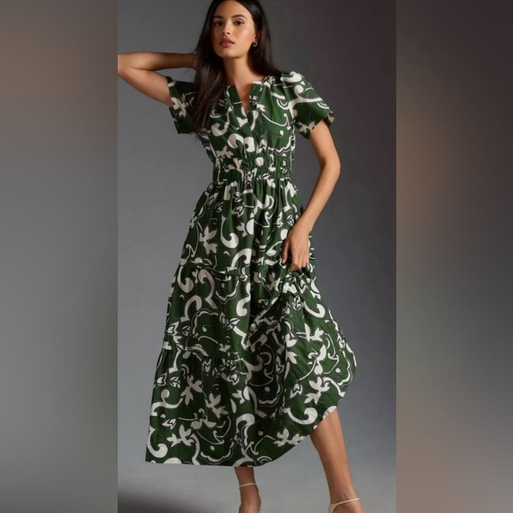 anthropologie green somerset maxi